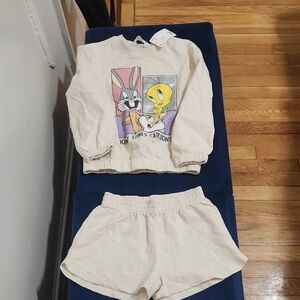 H&M Cream Looney Tunes Kids Matching Set